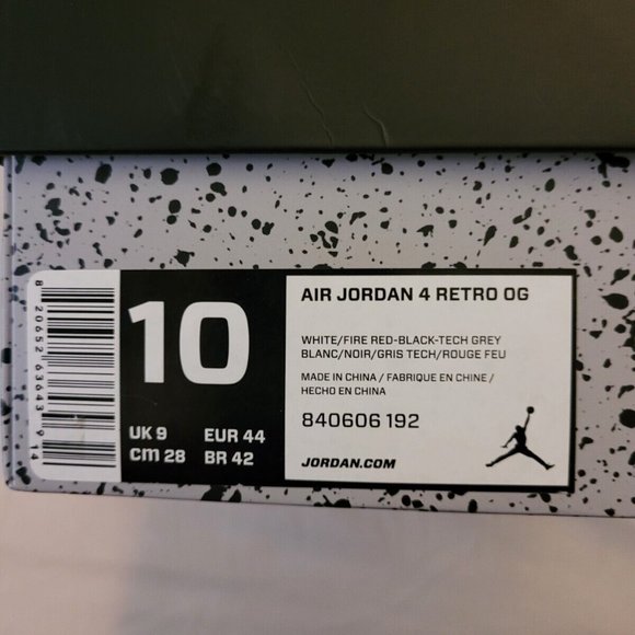 Nike Air Jordan 4 Retro White Cement Shoes (2016) - Size 10 - PLEASE READ! - Picture 6 of 9